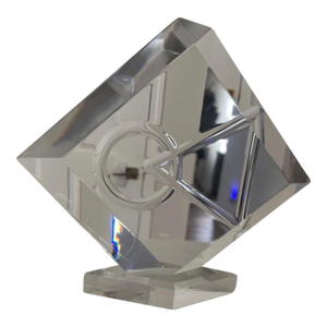 Vintage Postmodern Large Shlomi Haziza Acrylic "Black Diamond" Prism Sculpture