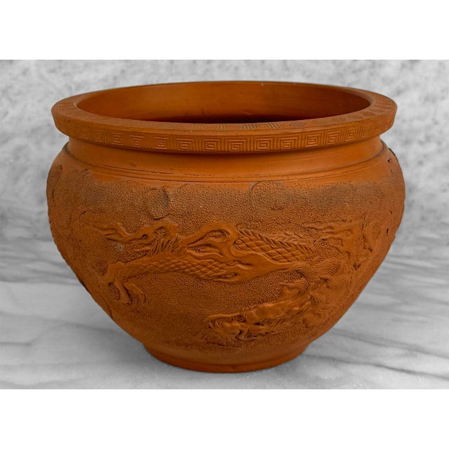 Antique Japanese Redware Dragon Planter Jardiniere For Sale - Image 4 of 9
