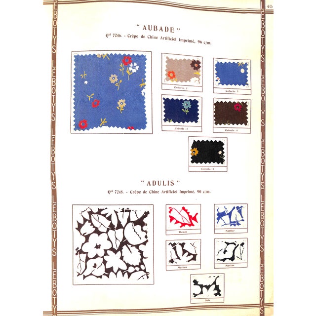 Creations Lebotys. Printemps 1934 [Fabric Sample Album] For Sale - Image 4 of 14
