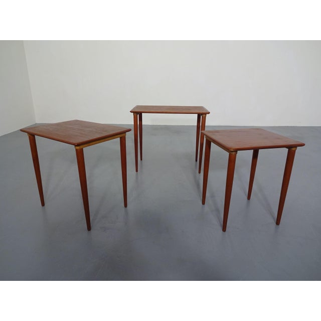 Brown Danish Teak Nesting Tables, 1960s, Set of 3 For Sale - Image 8 of 14