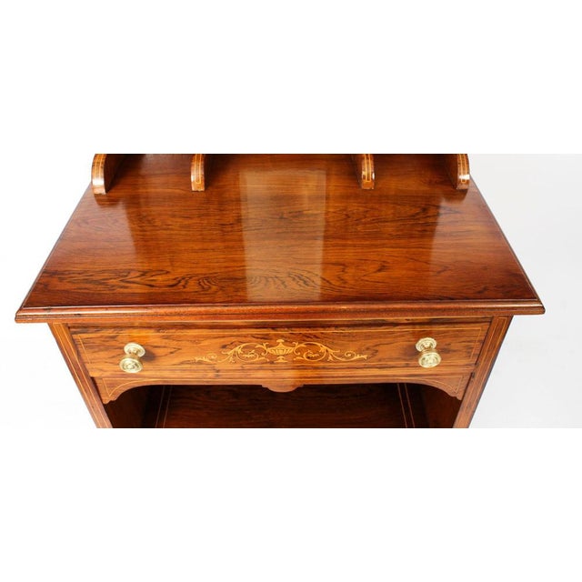 19th Century Edwardian Marquetry Inlaid Music Cabinet by Gonçalo Alves For Sale - Image 4 of 17