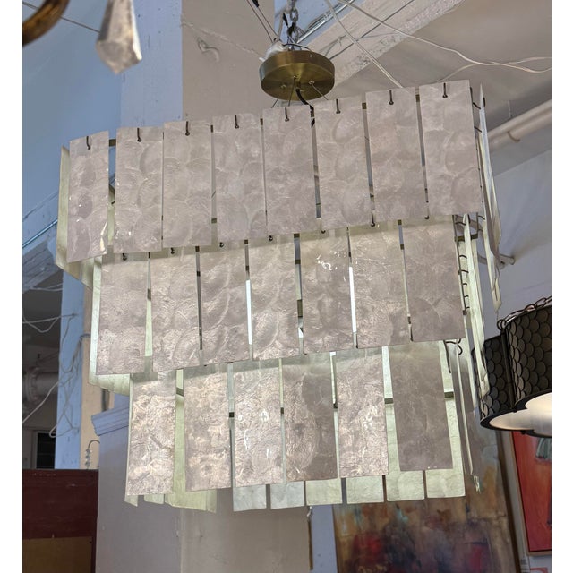 CB2 Mermelada Estudio for Cb2 Celina Capiz Shells Tiered Chandelier For Sale - Image 4 of 15
