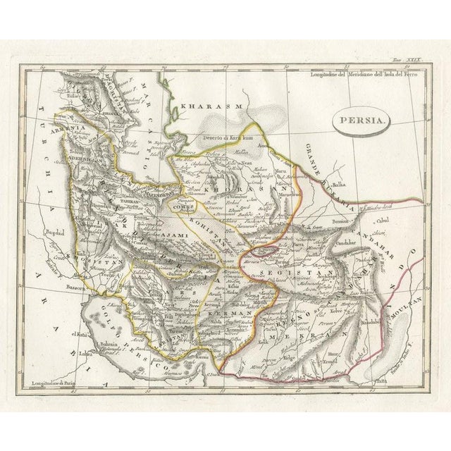 Antique Italian Map of Middle East with Khorasan and the Gulf, 1820s For Sale - Image 12 of 12