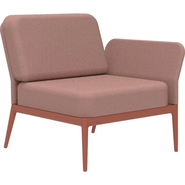 Cover salmon left modular sofa by mowee dimensions: d83 x w80 x h81 cm (seat height 42 cm). Material: aluminium and...