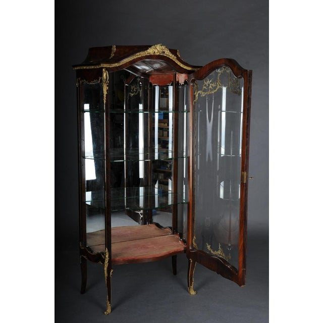 French Louis XV Napoleon III Display Cabinet with Gilt Bronze, Paris, 1890s For Sale - Image 12 of 18