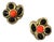 1980s Costume Jewelry Gilt Metal and Enamel Italian Earrings For Sale