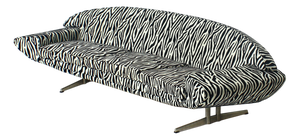 Curved Capri Three-Seat Sofa with Zebra Upholstery from Johannes Andersen, 1965