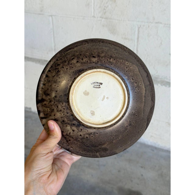 Plate Bowl With White Rim and Carved Pattern Denmark Mid-Century Modern 1960s For Sale In Los Angeles - Image 6 of 10