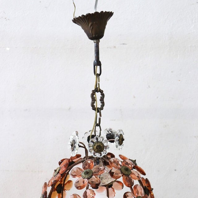 Early 20th Century Pendant Lamp in Iron and Glass For Sale - Image 9 of 11