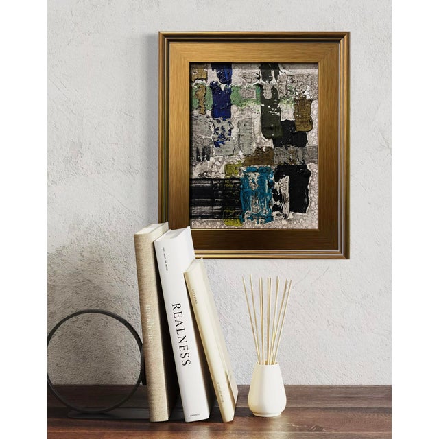 This original mixed-media abstract painting by J. Kent Martin is inspired by aerial views of farmland and the ordered...