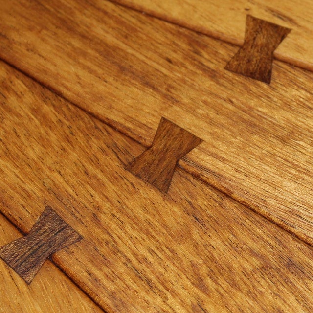 Mid-Century Modern Vintage Handcrafted Wood Round Pinwheel Accent Table For Sale - Image 3 of 6