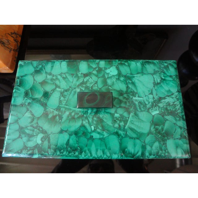 Vintage Decorative Malachite Box For Sale - Image 4 of 10