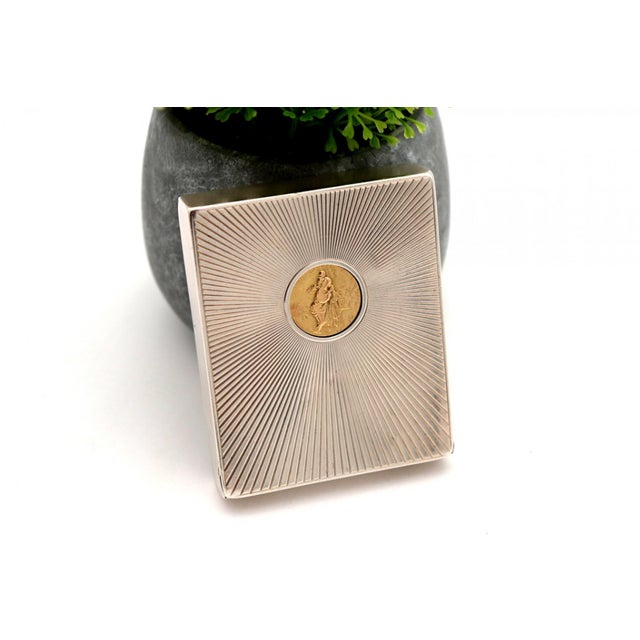 Metal Silver Cigarette Box with Reliefs For Sale - Image 7 of 7