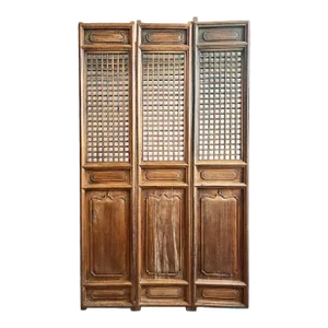 Set of 3 Antique Elm Door Screens
