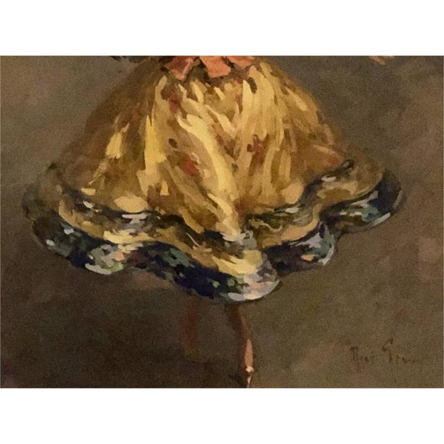 1920s Péan René, Dancer, Original Gouache, 1920s-1940s, Framed For Sale - Image 5 of 8