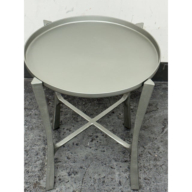 Silver Made Goods Addison Side Table For Sale - Image 8 of 12