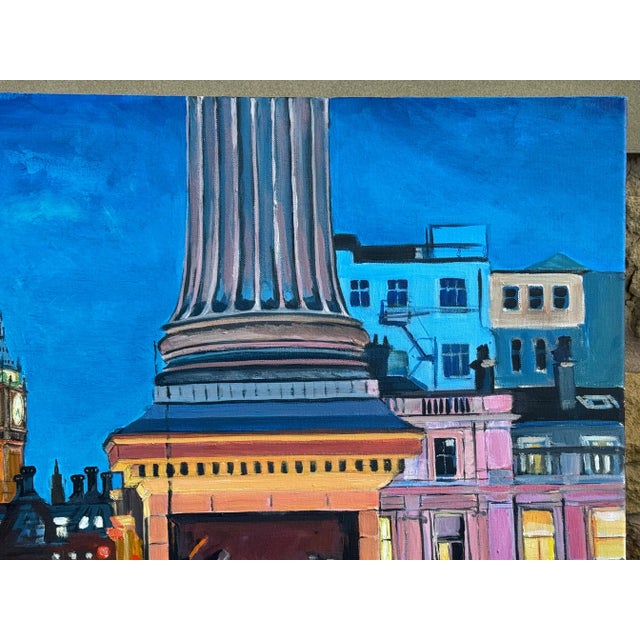 Trafalgar Square Big Ben Westminster London England by British Cityscape Artist For Sale - Image 12 of 12