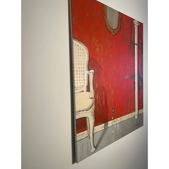 Pared Roja, Oil on Canvas, Marco Antonio Cisneros (Signed) For Sale - Image 4 of 6
