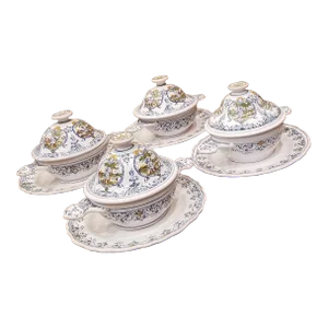 1980s French Faience Bondil a Moustiers- 8 Pieces