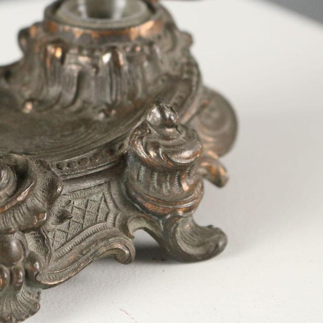 Gray Vintage Inkwell in Bronze Metal For Sale - Image 8 of 10