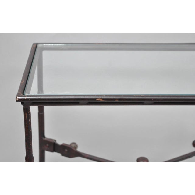 Late 20th Century Industrial Modern Giacometti Style Wrought Iron Side Table by Pottery Barn For Sale - Image 11 of 17