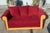 Bordeaux Velvet Sofa with Wicker For Sale - Image 16 of 18