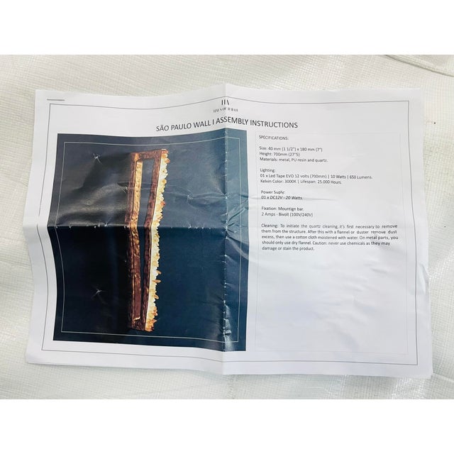 Pair of “São Paulo” Bronzed Quartz Wall Sconces by House of Aura For Sale - Image 16 of 18