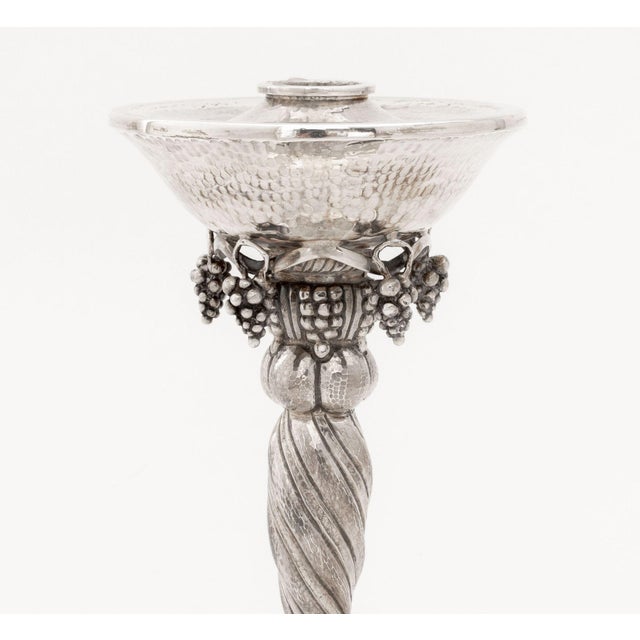 Michael Strauss Hammered Silver Candlesticks, Pair For Sale In New York - Image 6 of 11