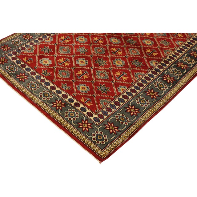Shabby Chic Shirwan Red/Gray Wool Rug - 4'3''x5'11'' For Sale - Image 4 of 10