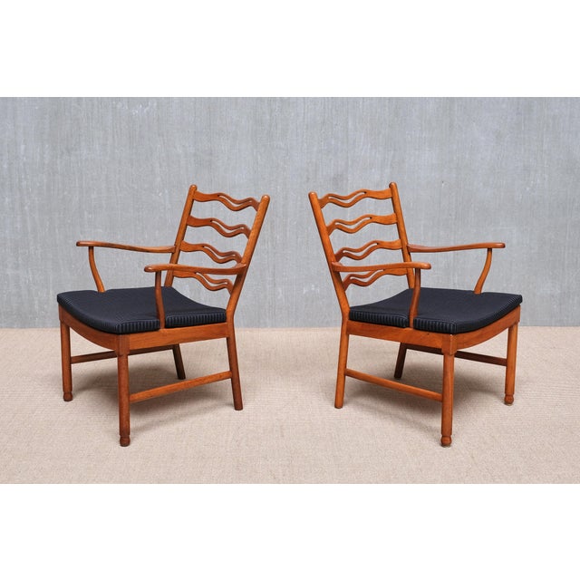 Model 1755 Armchairs by Ole Wanscher for Fritz Hansen, Denmark, 1940s, Set of 2 For Sale - Image 18 of 18