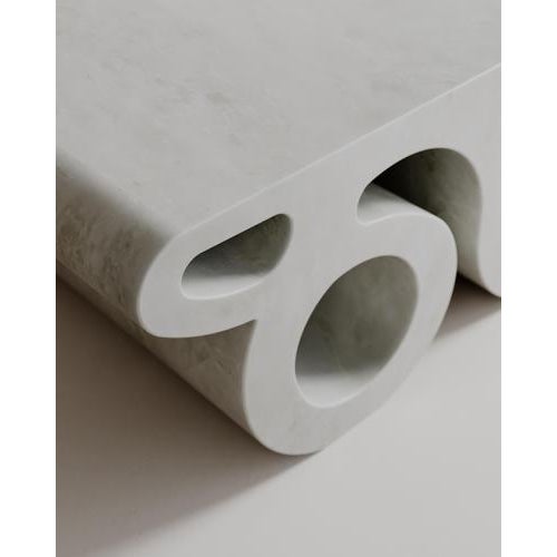Bianco Namibia Stone Joie Coffee Table by Esther Knopfler For Sale - Image 6 of 18