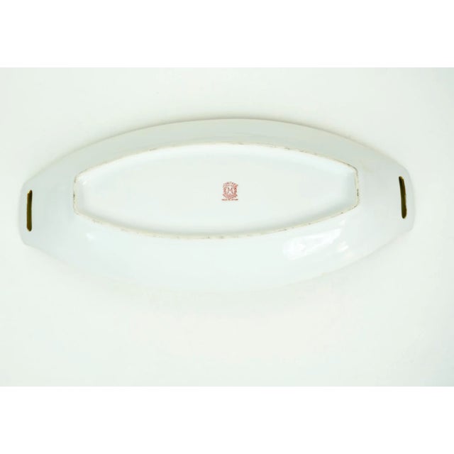 Figurative 1960s Hand-Painted Noritake Shaped Gold Rim Small Relish Platter For Sale - Image 3 of 4