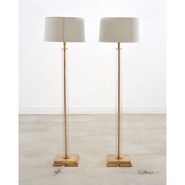 Late 20th Century Pair of Charles Hollis Jones Style Lucite Column Floor Lamps For Sale - Image 17 of 17