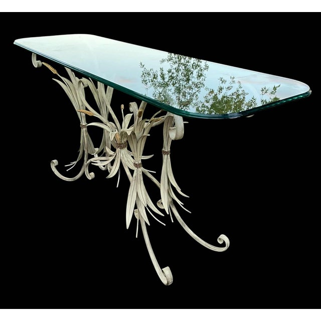 Traditional Regency Sheaf of Wheat Console or Entryway Table After Maison Baguès, Italy For Sale - Image 3 of 18