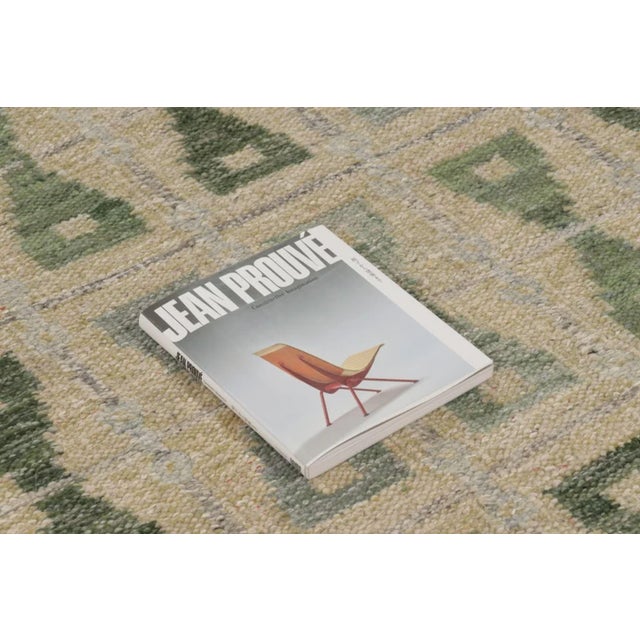 Textile Rug & Kilim's Scandinavian Style Custom Rug With Green & Ivory Hourglass Design For Sale - Image 7 of 10