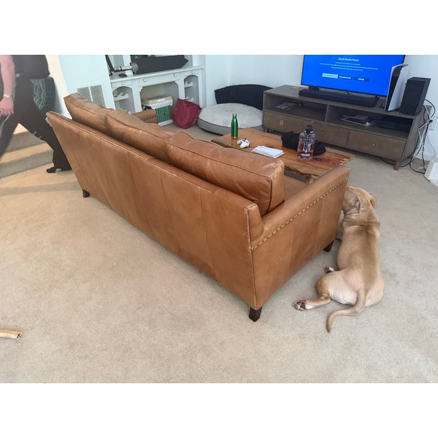 Rustic Custom Maitland Smith Rustic Leather Sofa For Sale - Image 3 of 5