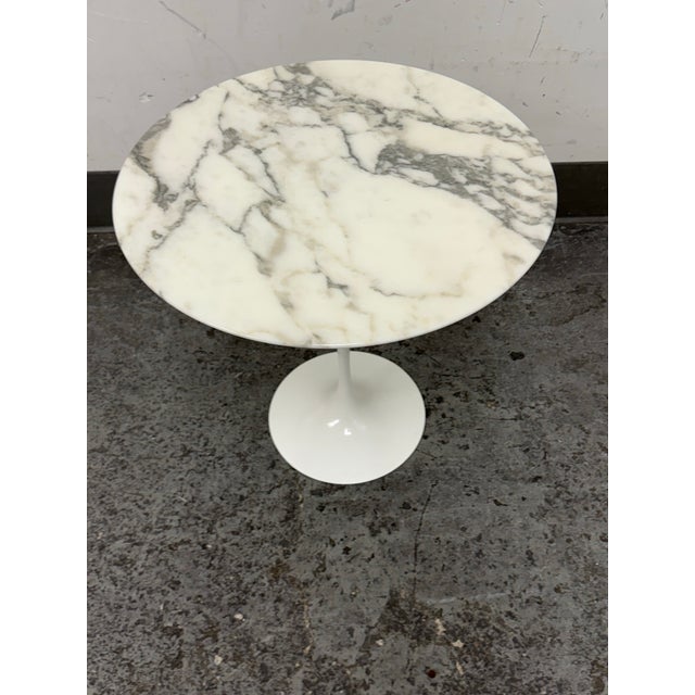 Metal Eero Saarinen for Knoll Marble Tulip Side Table, 20 Inches For Sale - Image 7 of 12