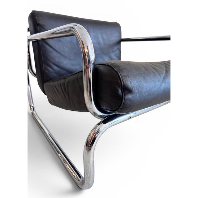 1960s Leather and Chrome T2 Armchairs by Rodney Kinsman for Omk, 1969, Set of 2 For Sale - Image 5 of 12