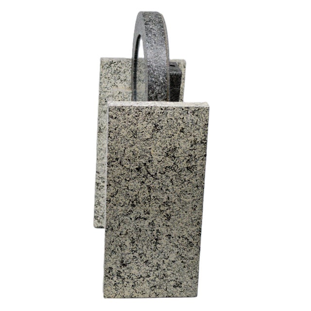 1980s 1980s Empire Art Products Faux Granite Marble Memphis Milano Style Clock For Sale - Image 5 of 7