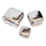 1960s Silver Plate Hand Hammered Nesting Boxes, Square Hand Hammered, Set of 3 For Sale