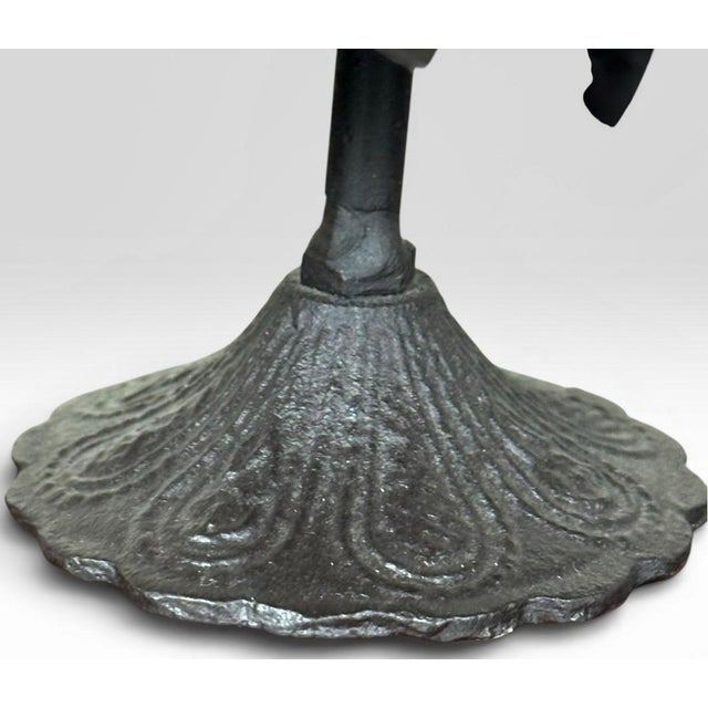 Vintage Brutalist Hollywood Regency Metal Leaf Candlesticks - A Pair For Sale - Image 9 of 13
