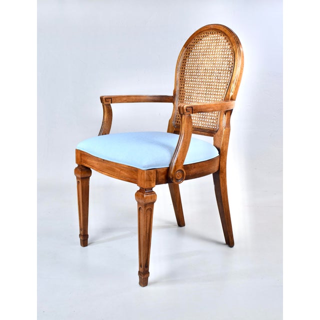 Vintage French Louis XVI Style Cane Back Accent Armchair For Sale - Image 11 of 11