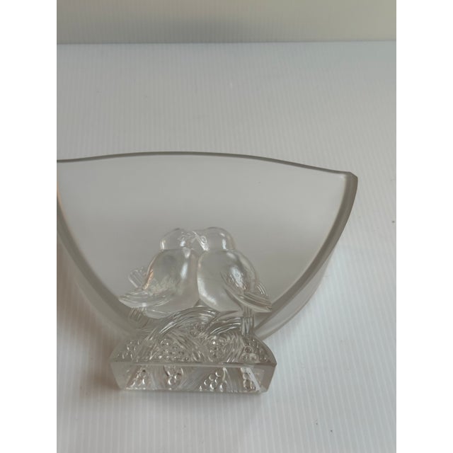 1938 Vintage Sign Verlys Frosted/Clear "Love Birds" Glass Vase For Sale - Image 17 of 17