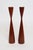 Pair of sculptural, organic teak candlesticks designed by Flemming Digsmed's eponymous design/manufacturing company,...