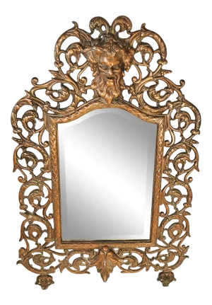 Vintage Cast Iron Bradley Hubbard Bacchus Wine God Framed Mirror