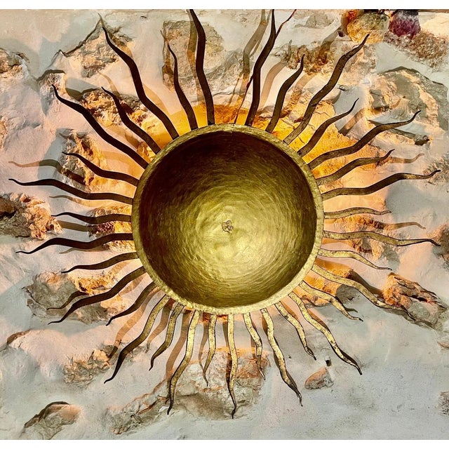 1950s Spanish Solar Crown Sunburst Fixture in Gilt Metal, 1950 For Sale - Image 5 of 10