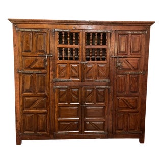 Large Spanish Renaissance Oak 6-Door Cabinet, 17th Century For Sale