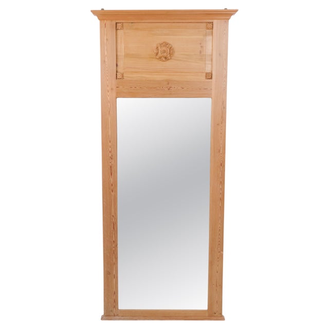 Rectangular Mirror in Pine with Carved Details, 1940s For Sale - Image 8 of 8