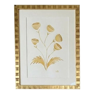 Original Graphite & Gouache Botanical #4 by Katie Bikley For Sale