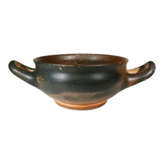 4th Century Greek Black Glazed Kylix - Ancient Bowl With Authentication Document For Sale